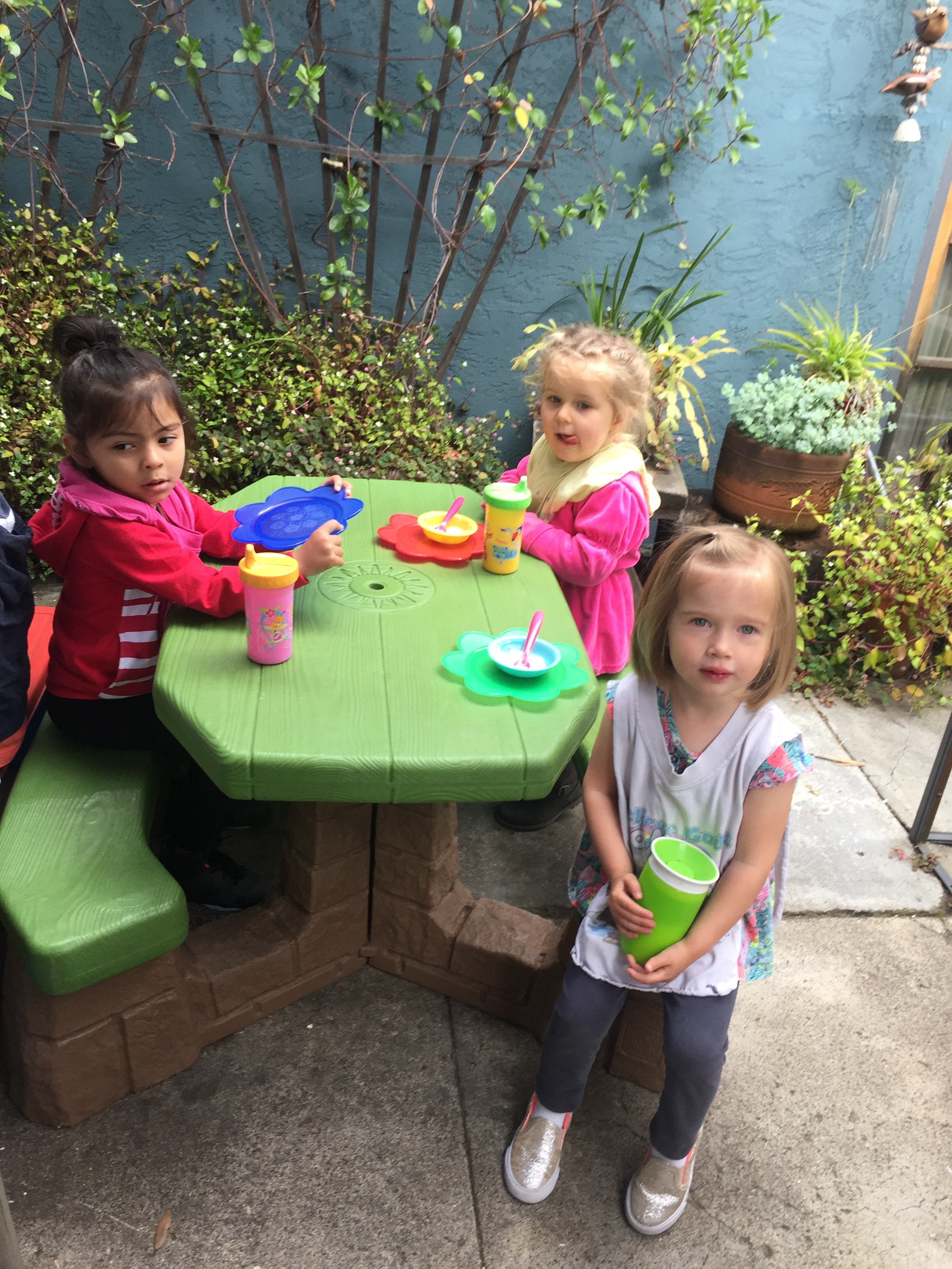 Colorful indoor playroom with learning materials